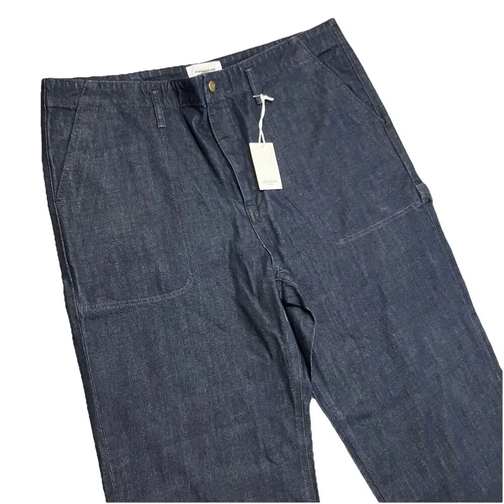 Alexa Chung for Madewell Workwear Jeans 32 Dark Wash Utility Button Fly